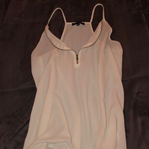 White half zip up tank top